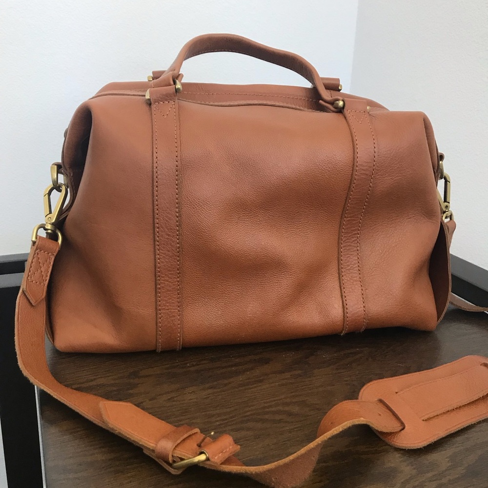 Madewell Cognac Leather Glasgow Satchel Handbag